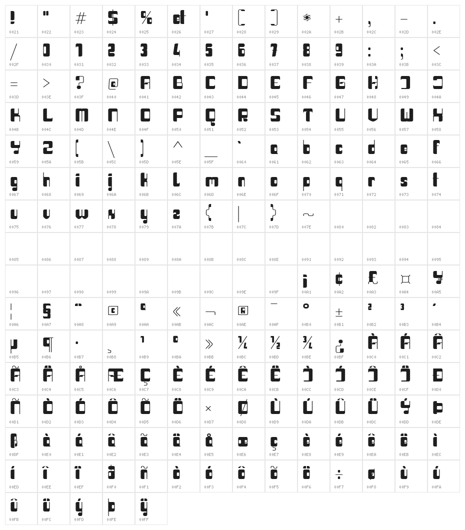 Haike  bold-reg Character Map
