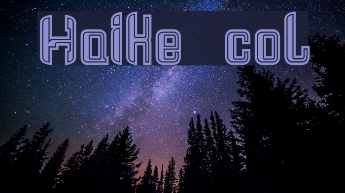 Haike col Font examples