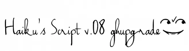 Haiku's Script v.08 [upgrade]  Frei Schriftart Herunterladen