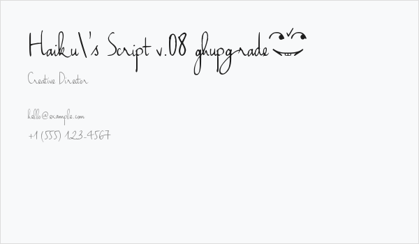 Haiku's Script v.08 [upgrade] Business Card
