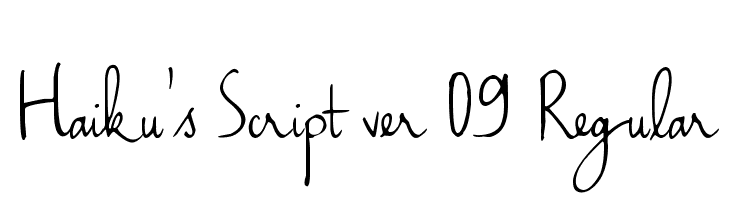 Haiku's Script ver 09 Regular  Free Fonts Download