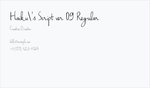 Haiku's Script ver 09 Regular Business Card