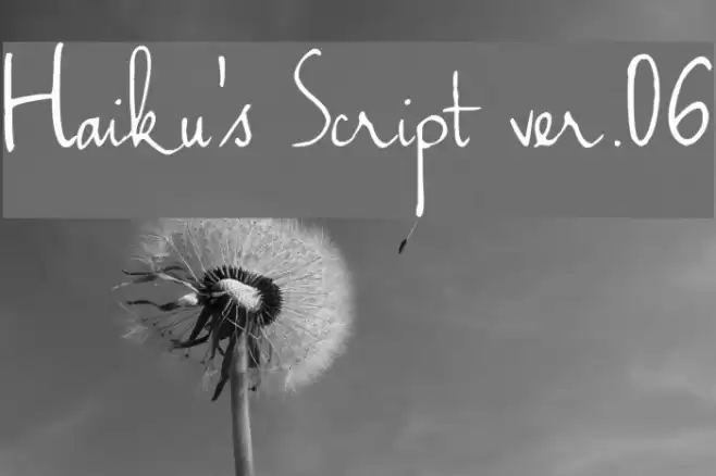 Haiku's Script ver.06 Font examples