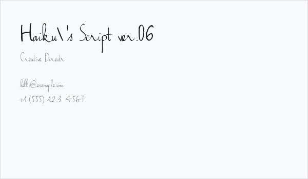 Haiku's Script ver.06 Business Card
