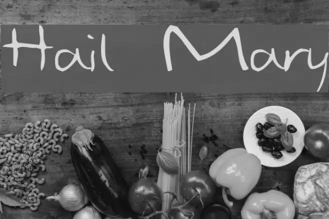 Hail Mary Font examples