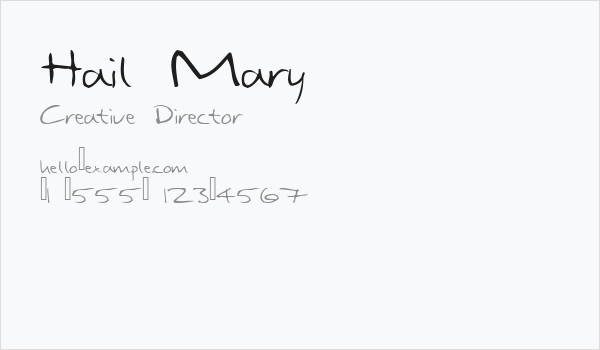 Hail Mary Business Card
