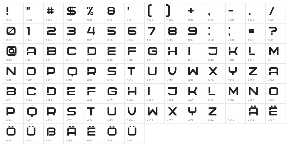 Haine Regular Character Map