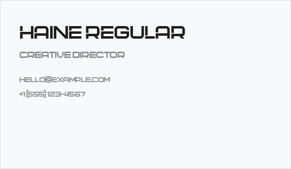 Haine Regular Business Card