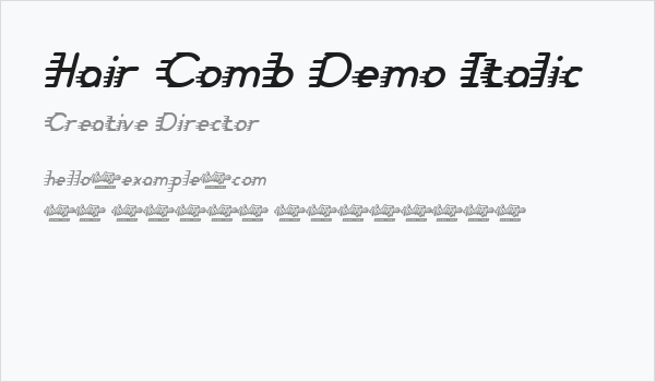 Hair Comb Demo Italic Business Card