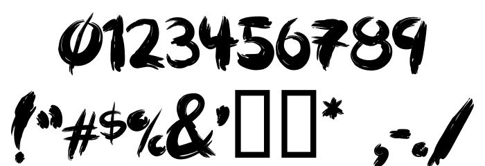 HairBrush Thick Font OTHER CHARS