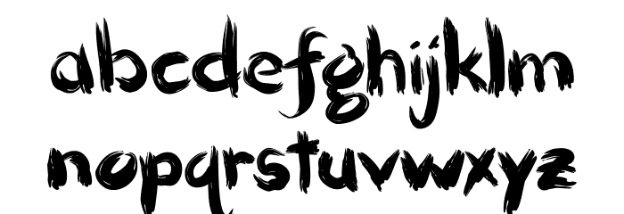 HairBrush Thick Font LOWERCASE