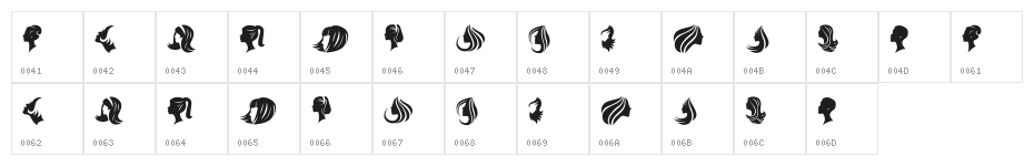 Haircut Regular Character Map