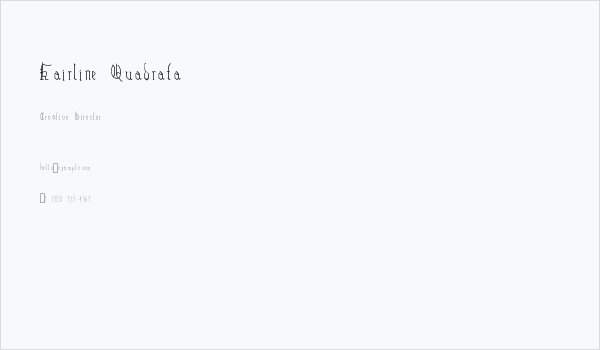 Hairline Quadrata Business Card