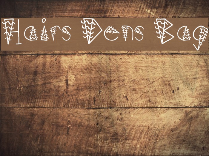 Hairs Dens Bag Font examples