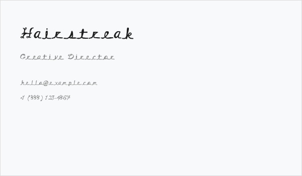 Hairstreak Business Card