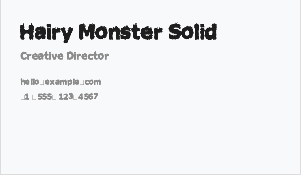Hairy Monster Solid Business Card