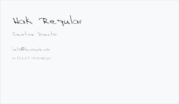 Hak Regular Business Card