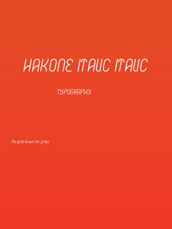 Hakone Italic Italic Poster