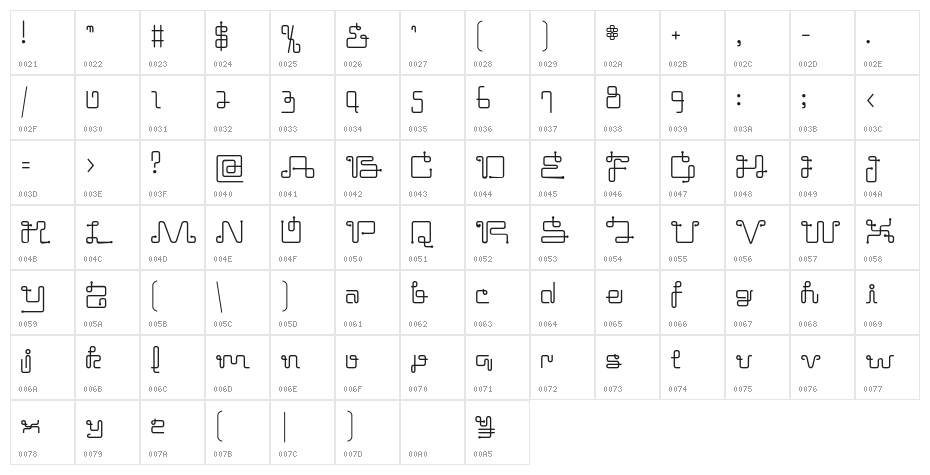 Hakusho Light Character Map