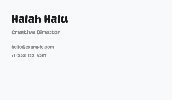 Halah Halu Business Card