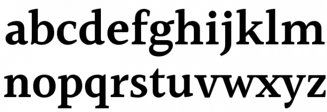 Halant SemiBold Schriftart Kleinbuchstaben