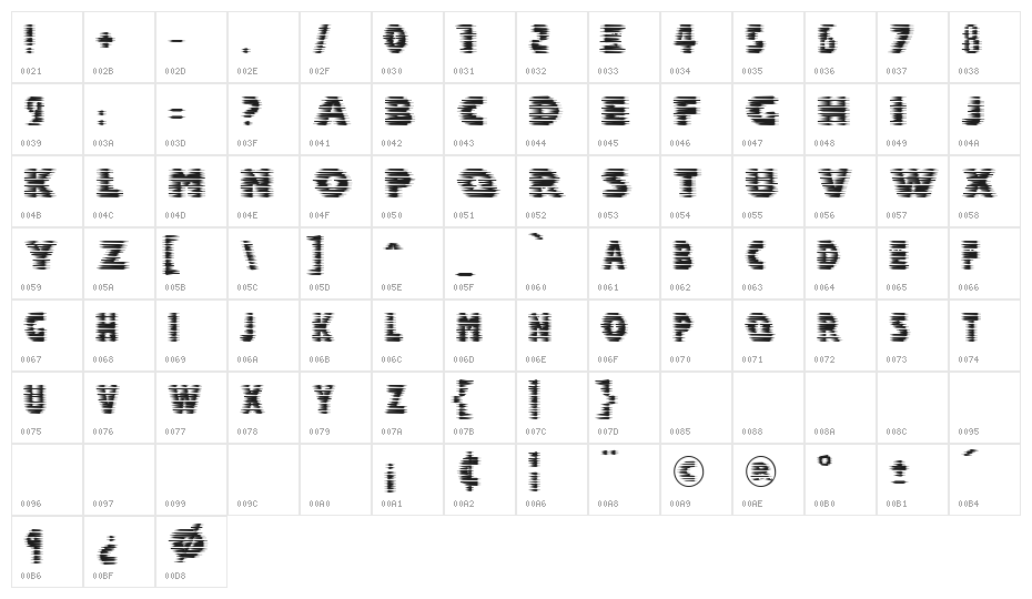 Halcion Character Map