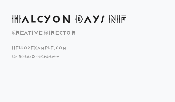 Halcyon Days NF Business Card