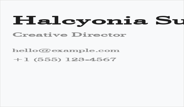 Halcyonia Superwide Business Card
