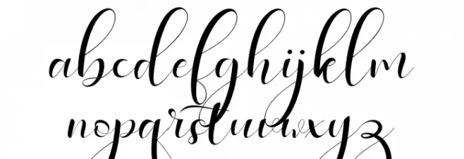 HaleighScript Schriftart Kleinbuchstaben