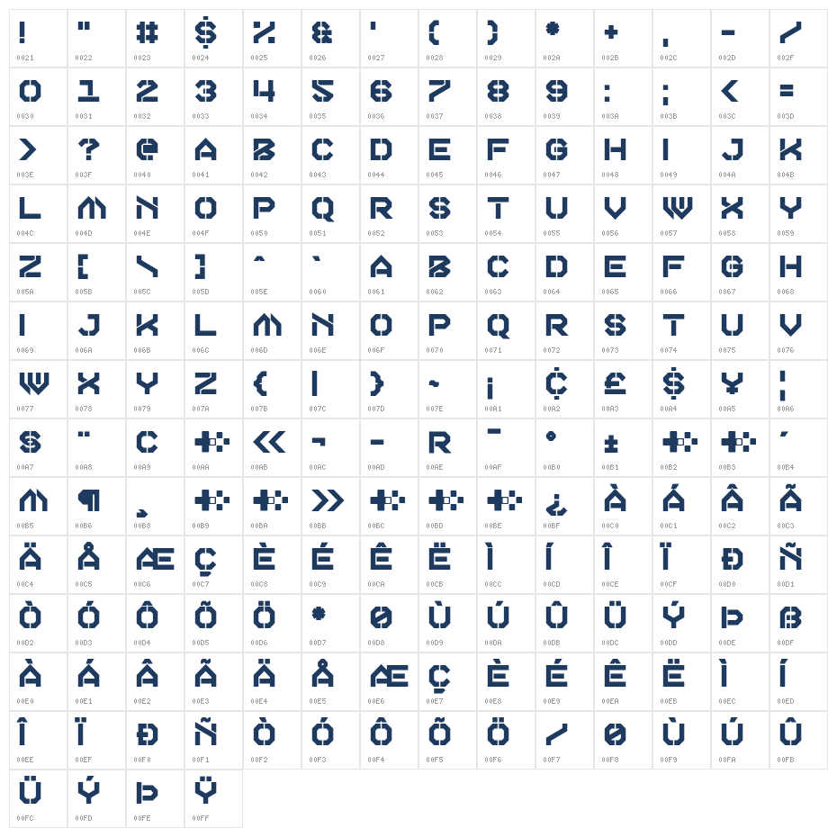Half Awake Character Map