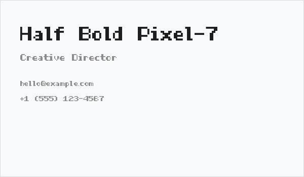 Half Bold Pixel-7 Business Card