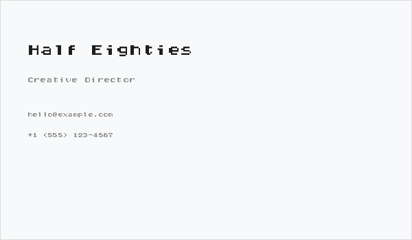 Half Eighties Business Card