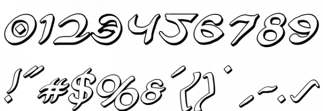 Half-Elven 3D Italic Font OTHER CHARS