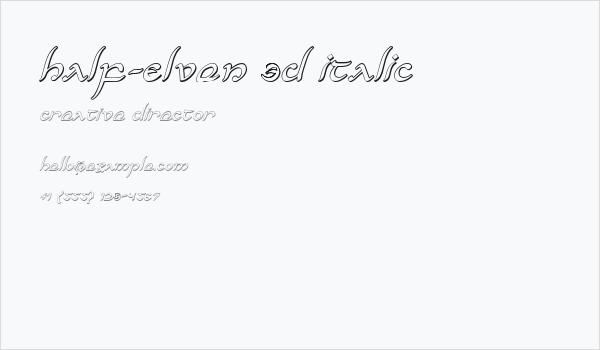 Half-Elven 3D Italic Business Card