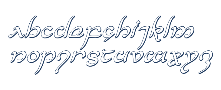 Half-Elven 3D Italic Lowercase