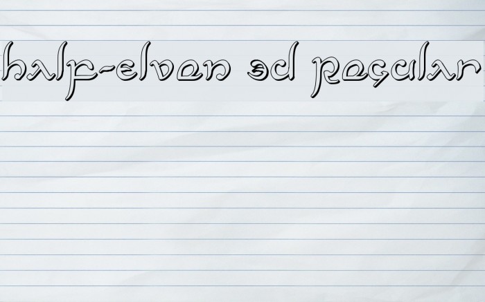 Half-Elven 3D Regular Font examples