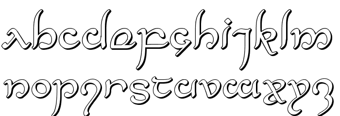 Half-Elven 3D Regular Font LOWERCASE