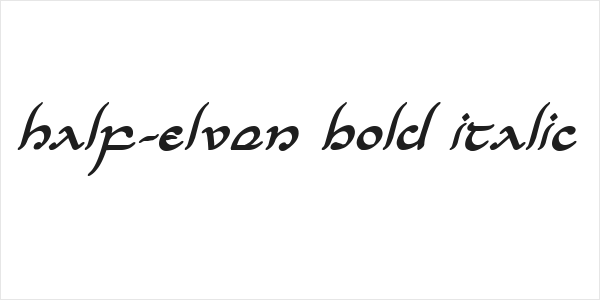 Half-Elven Bold Italic Logo