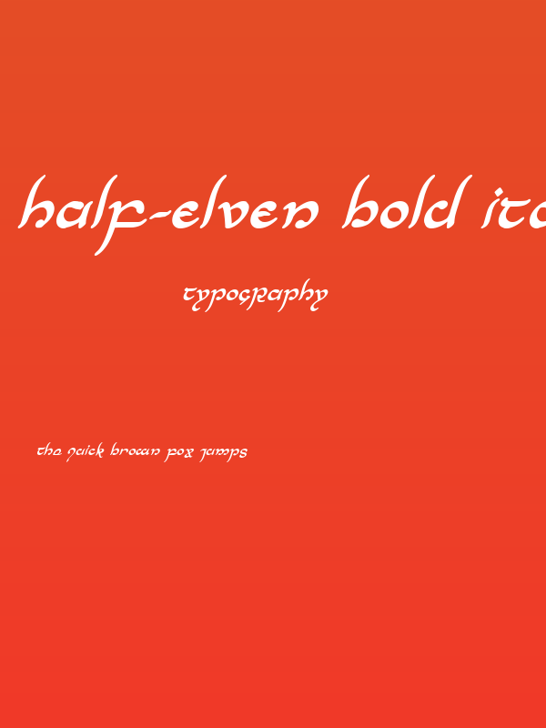 Half-Elven Bold Italic Poster