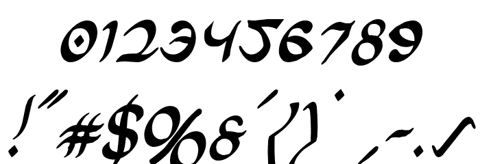 Half-Elven Condensed Italic Font OTHER CHARS