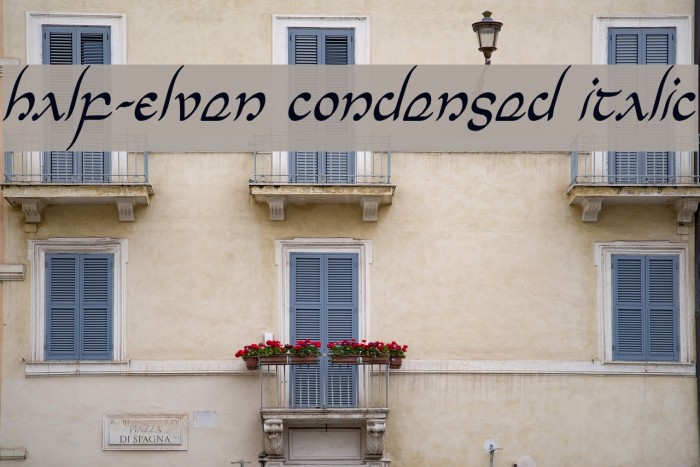 Half-Elven Condensed Italic Font examples