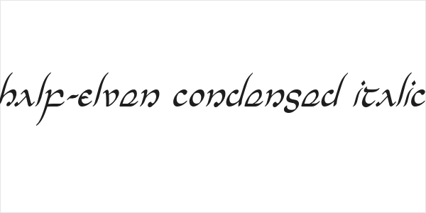 Half-Elven Condensed Italic Logo
