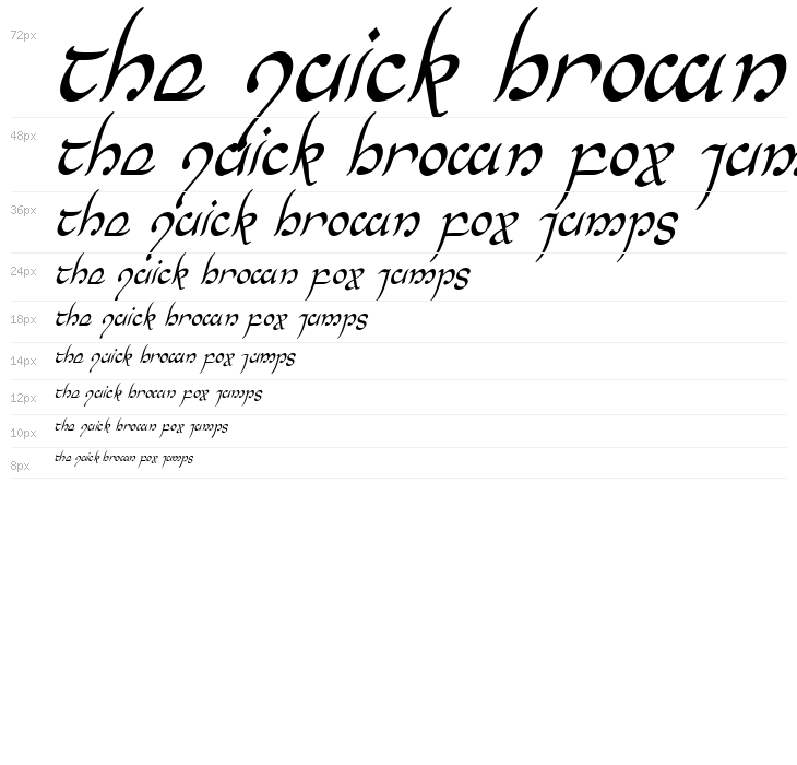 Half-Elven Condensed Italic Waterfall