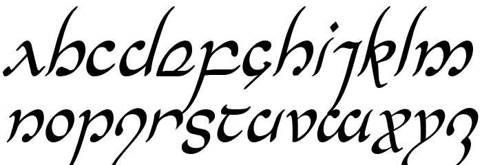 Half-Elven Condensed Italic Font LOWERCASE
