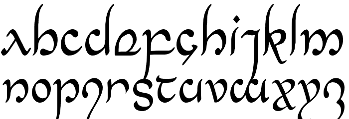 Half-Elven Condensed Font LOWERCASE