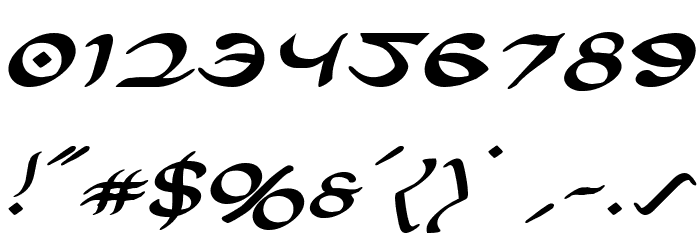 Half-Elven Expanded Italic Font OTHER CHARS