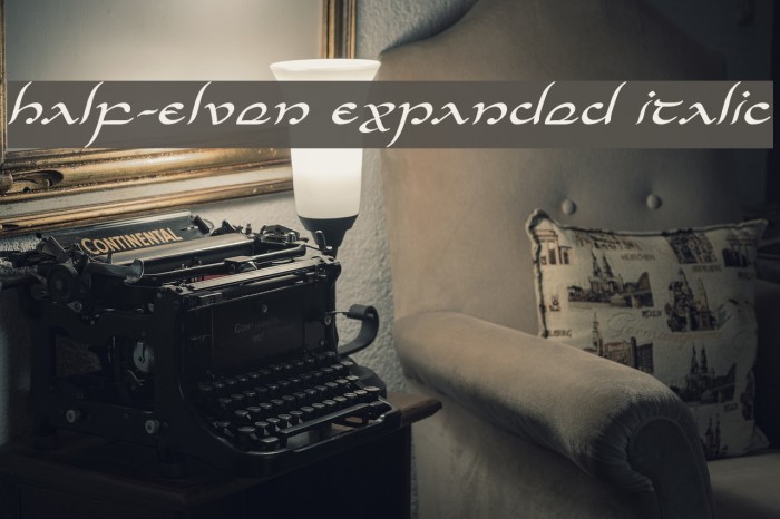 Half-Elven Expanded Italic Font examples