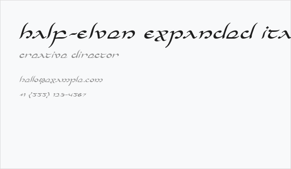 Half-Elven Expanded Italic Business Card