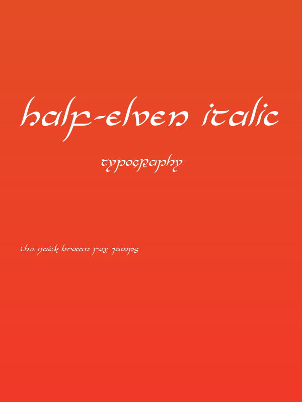 Half-Elven Italic Poster