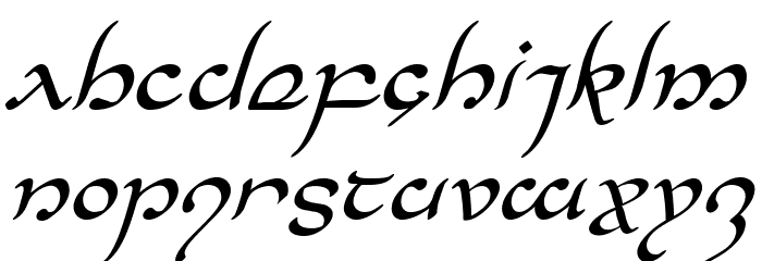 Half-Elven Italic Font LOWERCASE